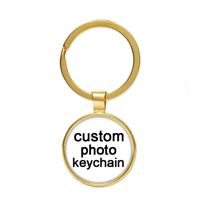 Personalized pictures glass cabochon keychain