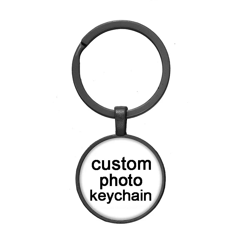 Personalized pictures glass cabochon keychain