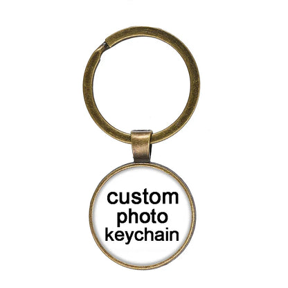 Personalized pictures glass cabochon keychain